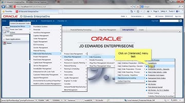 Accessing Variance Journal Entries - JDE E1 91 - Manufacturing Accounting