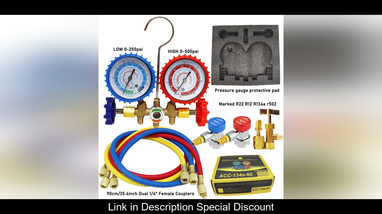 R134a R22 R12 R502 Refrigerant manifold meter set AC manifold meter set Refrigerant diagnostic meter