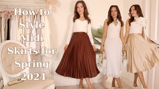 How to Style Midi Skirts For Spring 2024 ~ Midi Skirt Styling Guide! | Molly Jo