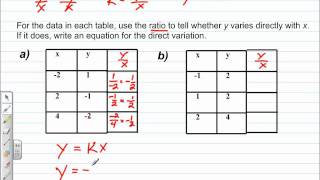 Algebra 1 Lesson 5.5 Direct Variation Part 2