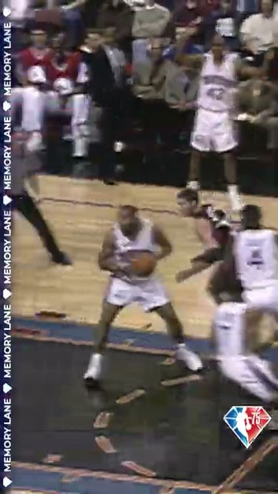 “No, no, no!” Dikembe Mutombo had 3 straight blocks and broke out the finger wag in 1997.