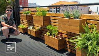 Vertical Garden With Modular Planters // Terrace Makeover - Tiny Apartment Build Ep.16