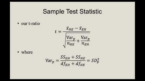 Introduction to 2 Independent Sample t-Test (equal variance) - Part 3 of 5