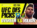 MMA DFS PICKS: UFC FIGHT NIGHT OVEREEM VS VOLKOV STRATEGY FOR DRAFTKINGS & FANDUEL 2/4/21