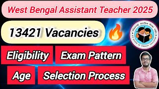 Wbbpe Istant Teacher Recruitment 2025 13,421 Vacancies Eligibility, Salary, Exam Pattern