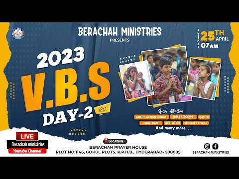 VACATION BIBLE SCHOOL- 2023 | DAY- 2 | Pastor Joshua | Pastor Caleb | Sis.Shekena Glory | Sis.Blessy