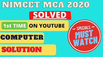 NIMCET 2020 Computer Paper |Fully Explained | All Correct Answers |