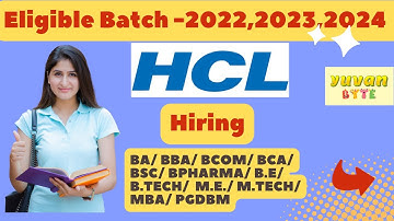 HCL Off Campus Drive Direct Hiring 2024 | Application Link | Criteria ?
