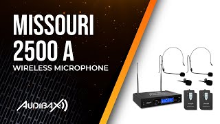 Vidéo: Microphone sans fil professionnel double Lavalier Madona Frec. A - Audibax MISSOURI 2500