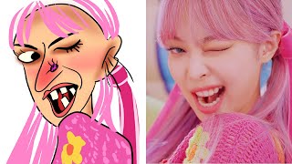 Drawing Meme Funny " Ice Cream" song - Plackpink | Music Meme