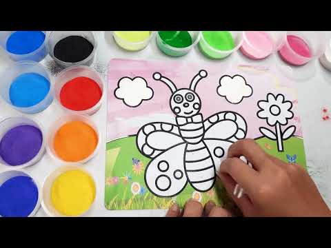 Video Tô màu tranh cát con bướm - Coloring sand butterfly - youtube