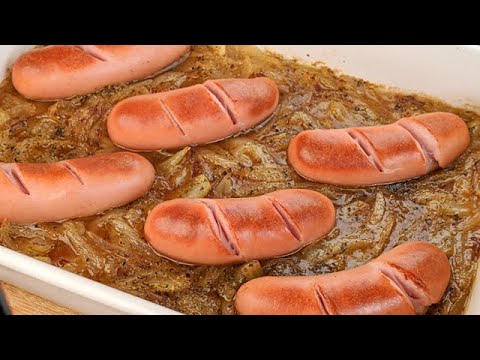 Idal par temps froid ! Recette rapide ! Saucisses et leur sauce aux oignons