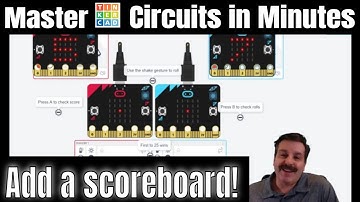 Add a Scoreboard|  Micro:bit Dice Game | Free using Tinkercad Circuits
