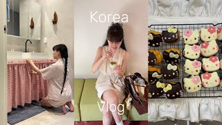 Korea Vlog: see you Philippines, home decor, cooking 🐱 madeleine, cheap kitchenware shop & cafe