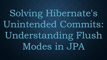 Solving Hibernate