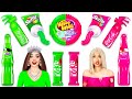 Eating One Color Food for 24 HOURS! | Mukbang with PINK VS GREEN Yummies All Day by RATATA POWER