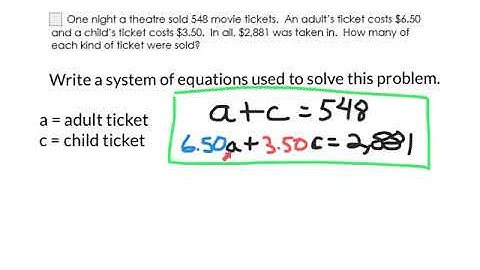 Writing Systems of Equations from verbal descriptions