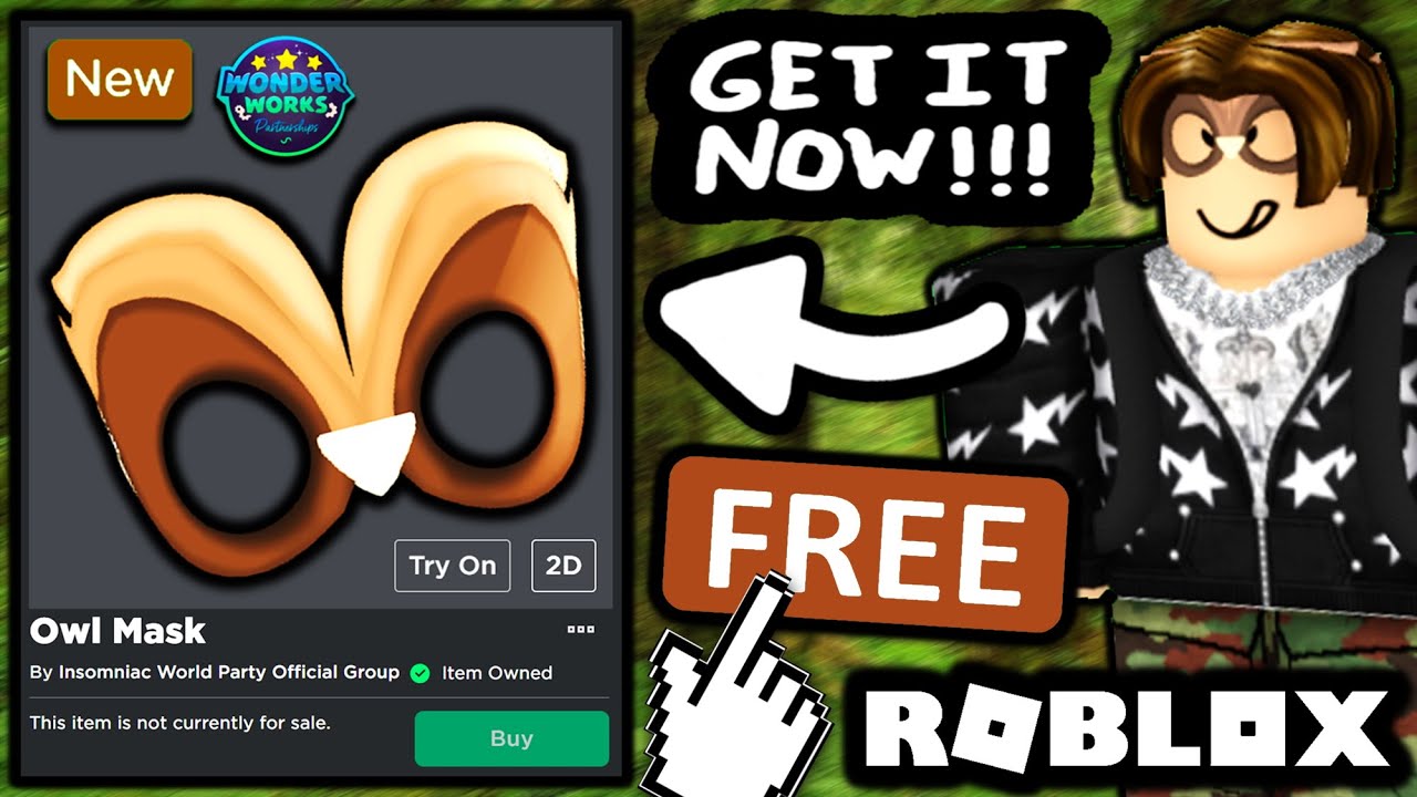 FREE ACCESSORY! TO GET Owl Mask! (Roblox Insomniac World Party Event) YouTube