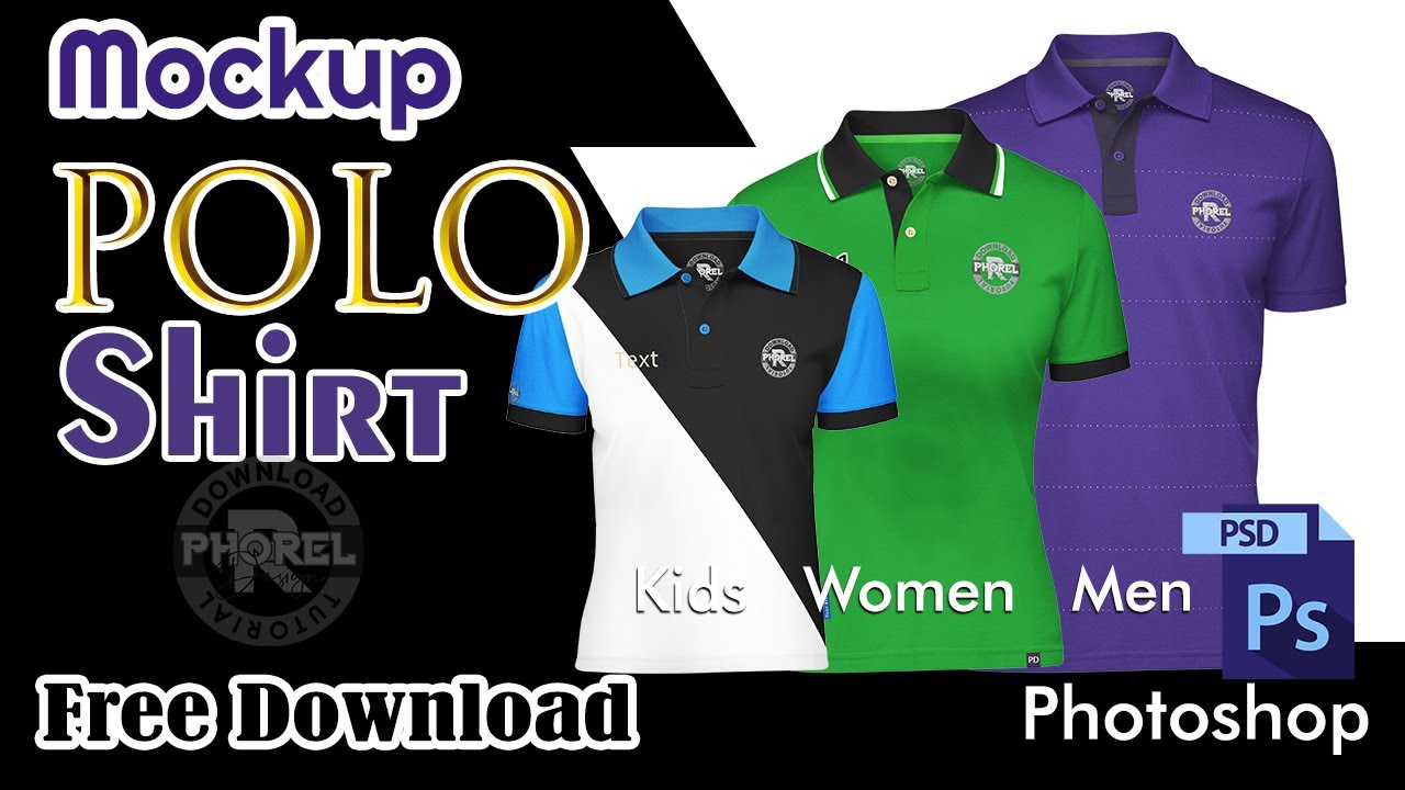 Polo Shirt Mockup Layout KIDS WOMEN And MEN Free Download - YouTube