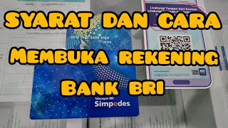 CARA DAN SYARAT BUKA REKENING BANK BRI || TABUNGAN SIMPEDES