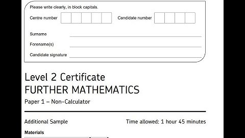GCSE AQA Further Maths Sample Paper 1