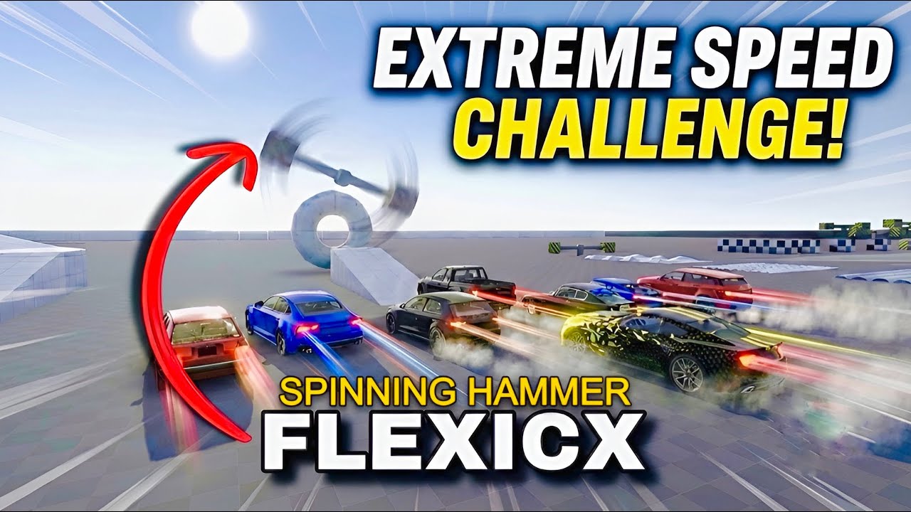 Испытание «Вращающийся молоток» в Flexicx – Сможет ли какая-нибудь машина выдержать это? #flexicx