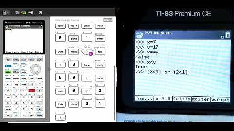 Utiliser les opérateurs et fonctions booléennes dans un script Python pour la TI-83 Premium CE