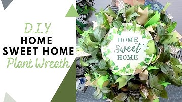 Home Sweet Home Greenery Wreath | Plant Grapevine Wreath