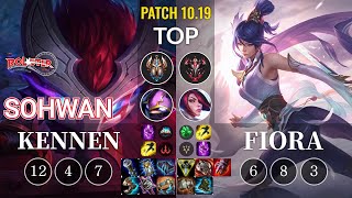 KT SoHwan Kennen vs Fiora Top - KR Patch 10.19