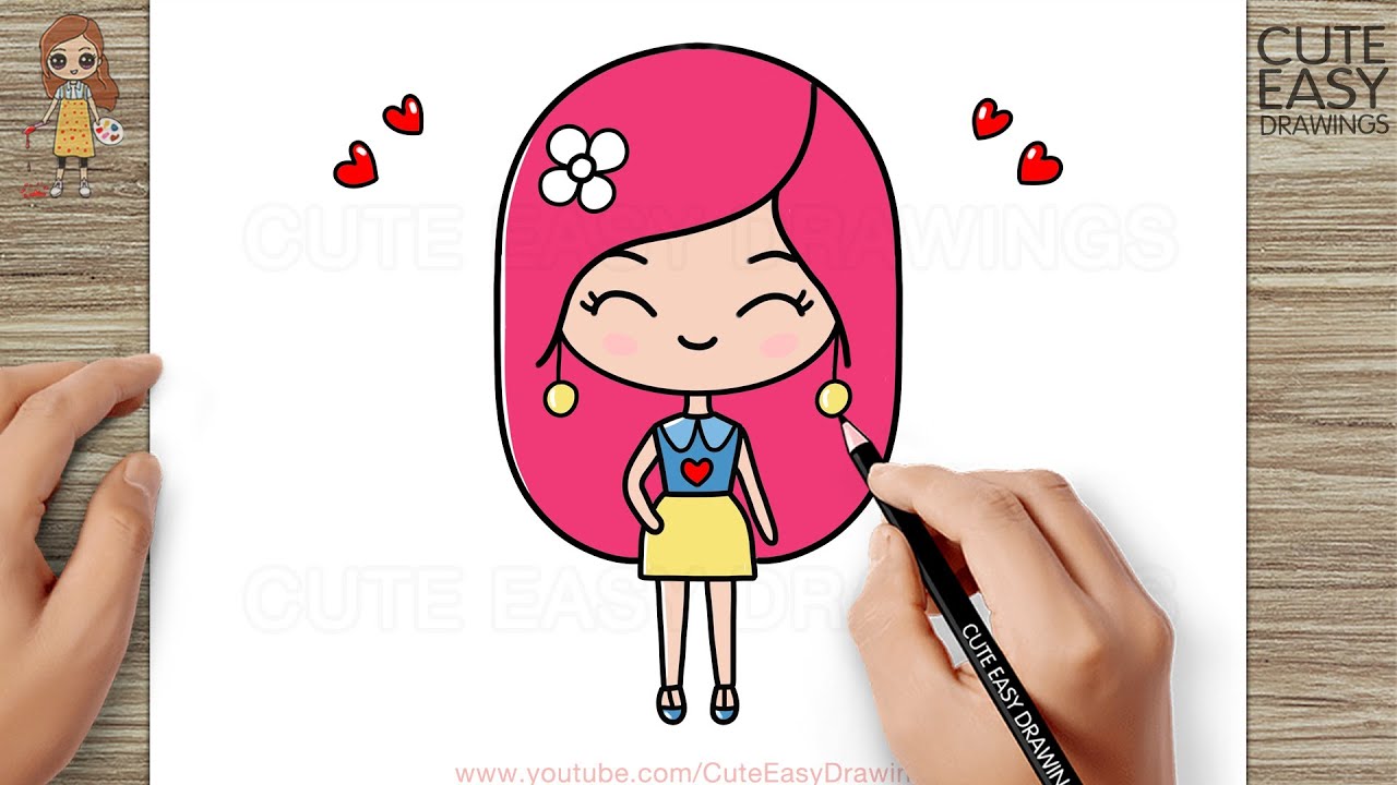 How to Draw a Cute Girl - YouTube