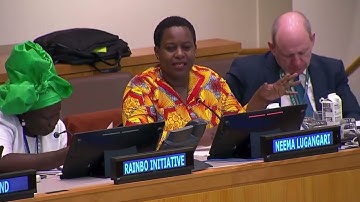 Hon. Neema Lugangira speaking at the CSW67 Side Event - Gender Based Violence and Technology