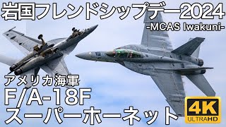 【岩国FD2024】 アメリカ海軍 F/A-18F スーパーホーネット デモフライト / U.S.NAVY F/A-18F Demo / MCAS Iwakuni / 4K