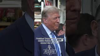 President Trump takes questions outside Harlem bodega after second day of NY trial