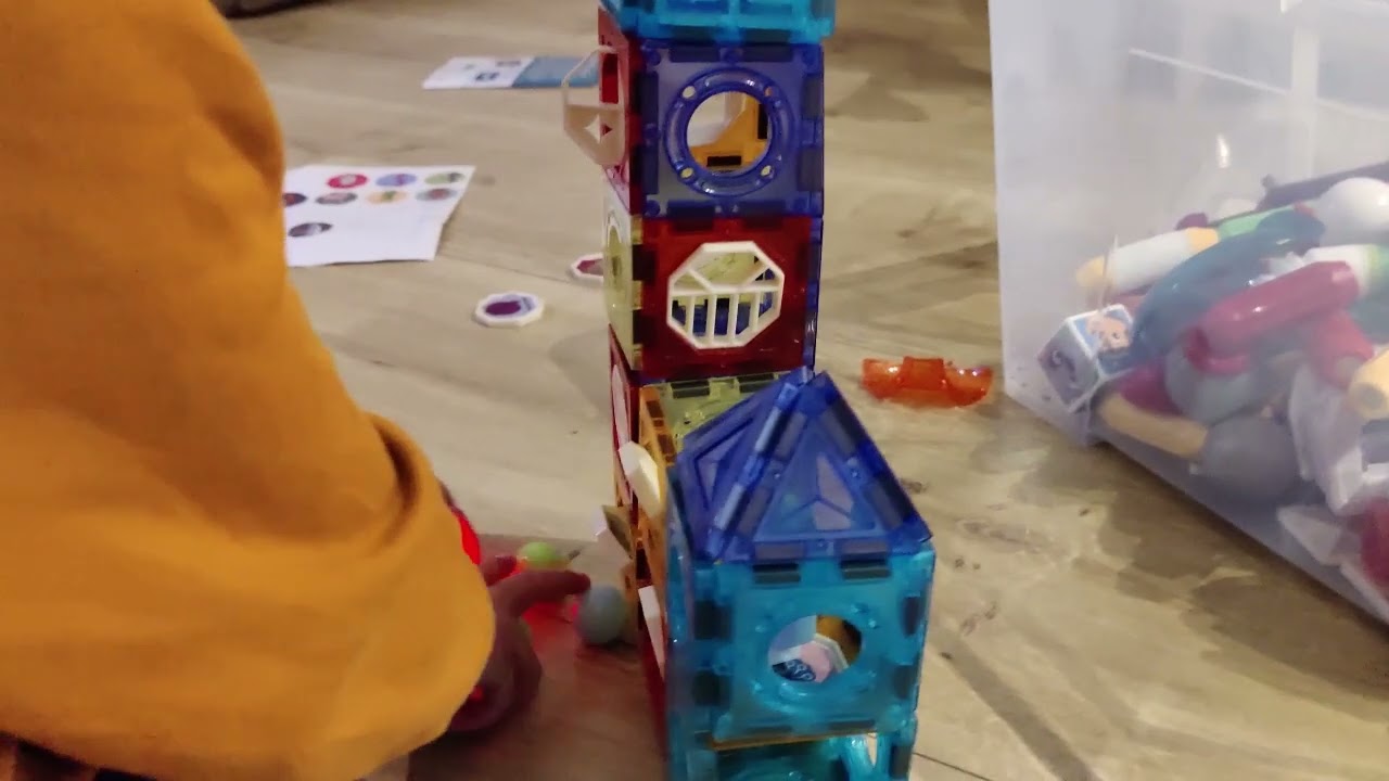 Tested: BINZKBB Magnet Tile Marble Run Review - YouTube