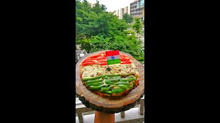 #SHORTS | Homemade Tri-Color Pizza - No Yeast,No Oven,Tawa Pizza