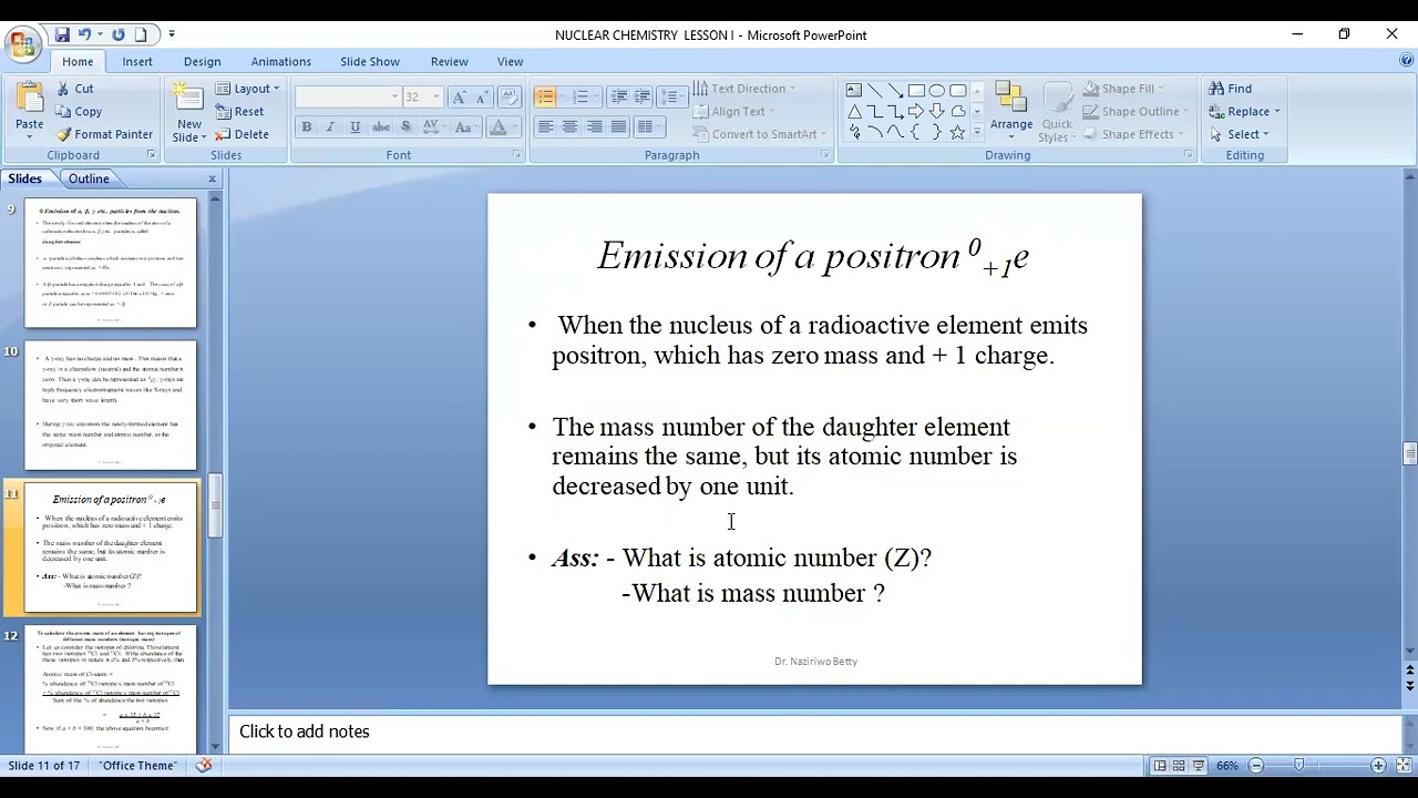 NUCLEAR CHEMISTRY LESSON1
