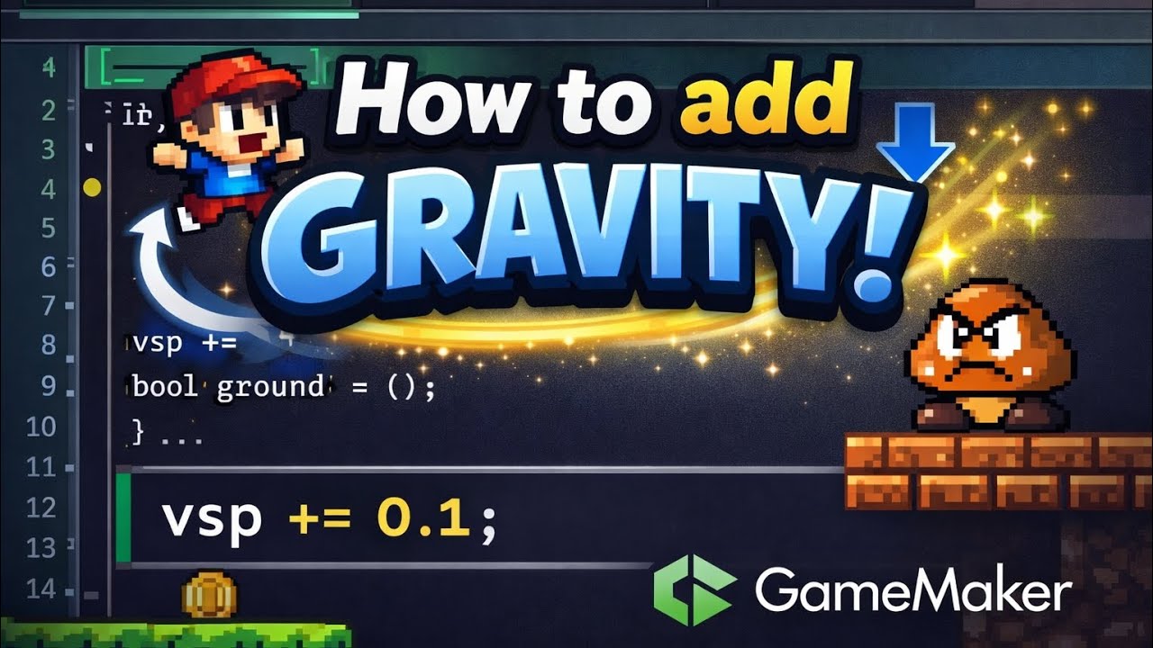 How to add gravity on game maker? #gamemaker - YouTube