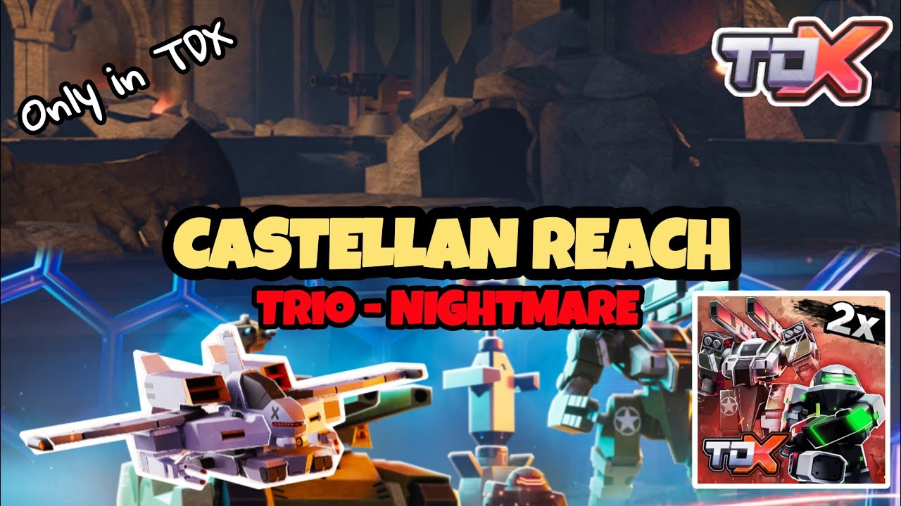 Trio NIGHTMARE MODE (Castellan Reach - EASY) TDX! Random team | Victory! | Roblox