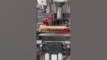 A multi functional CNC wood lathe uses turning, drilling, and planing tools to process table legs!
