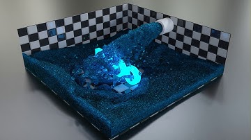 Massive Particle Fluid Simulation, Blender