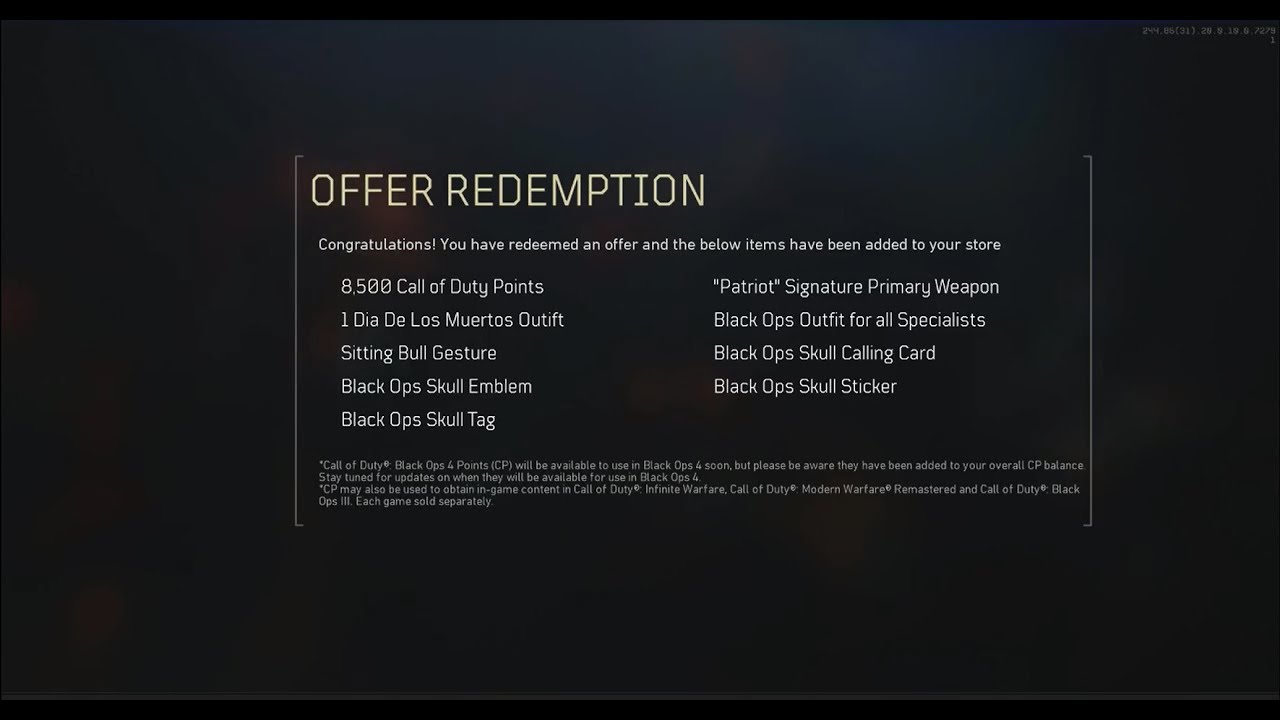 Call Of Duty: Black Ops 4 - How To Get Your COD Points, Special Outfit, &  More - 