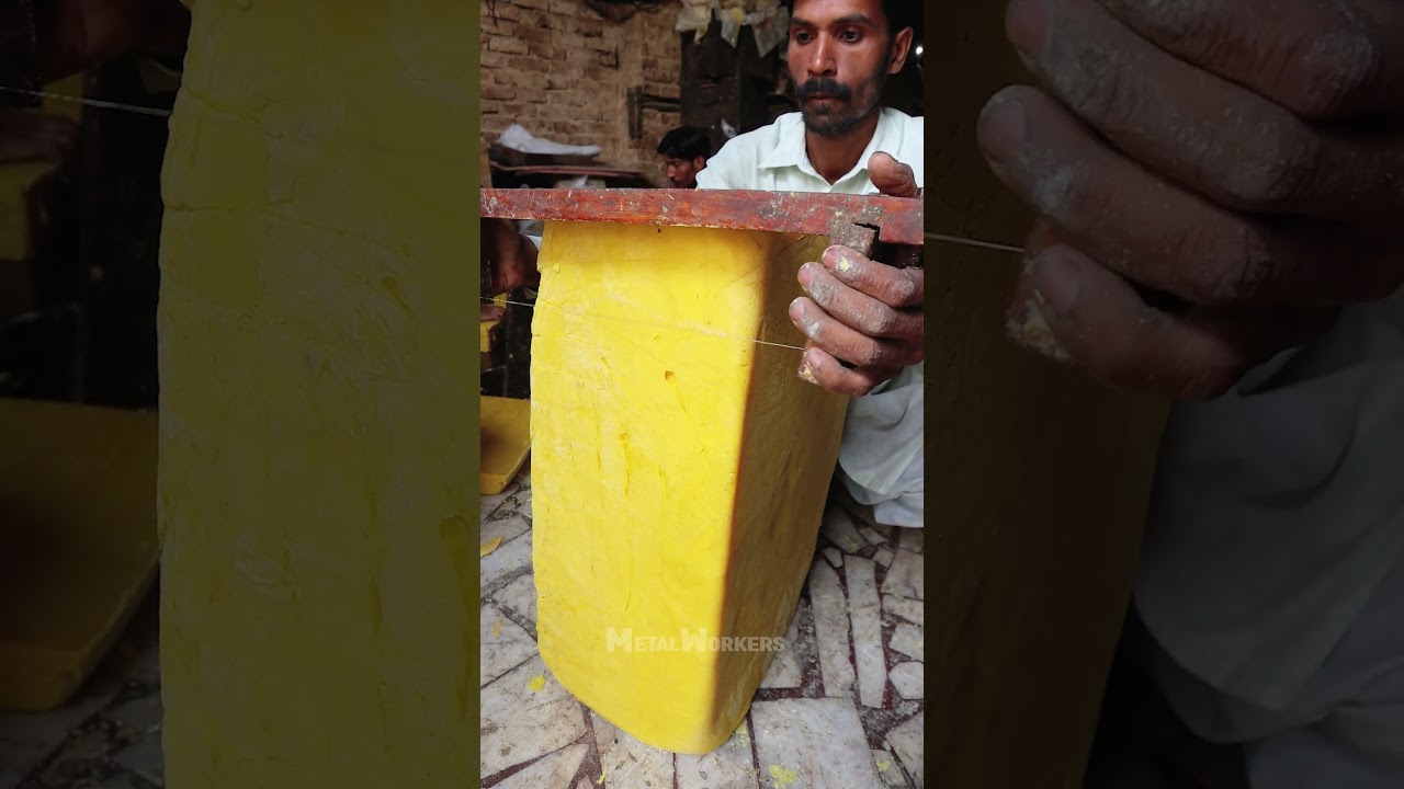 Cutting Big Chunk Of Laundary Soap Using Traditional Tools