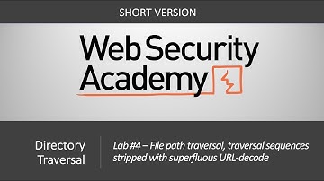 Directory Traversal - Lab #4 Path traversal sequences stripped w/ URL-decode | Short Version