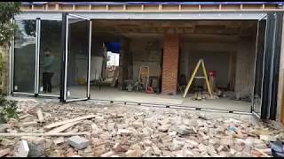 Biggest Bi-fold door in the UK. Schuco ASS 70 FD 8 section bifold door by Euro Aluminium Ltd
