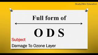 ODS ka full form | Full form of ODS in English | Subject - damage to ozone layer
