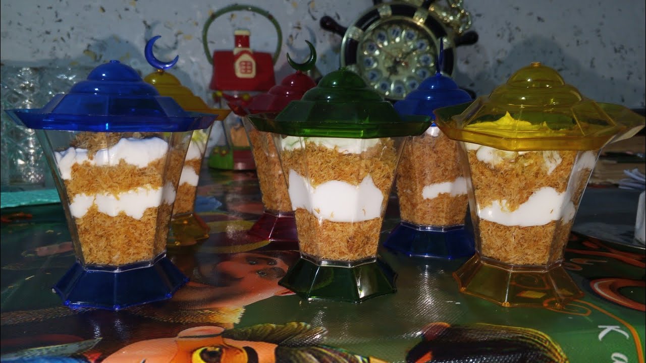 طريقه عمل الكنافه المقرمشه بالكريم شانتيه