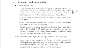 Math 23b. Week 2, Video 1: Continuity & Integrability (15.1)