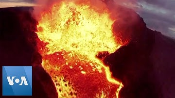 Drone Crashes into Erupting Icelandic Volcano