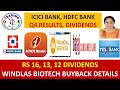 ICICI, JIO FIN, HDFC BANK Q4 RESULTS, DIVIDENDS RS 16, 13, BAJAJ #hdfcbank #icicibank #jiofinancial