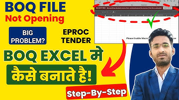 BOQ File Not Opening | BOQ बनाना सीखे MS Excel में | How To Make Bill Of Quantity (BOQ)